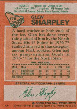 1978-79 Topps #175 Glen Sharpley Back