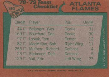 1978-79 Topps #192 Atlanta Flames Team Back