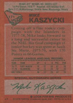1978-79 Topps #171 Mike Kaszycki Back