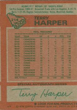 1978-79 Topps #214 Terry Harper Back