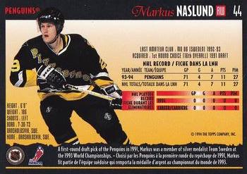 1994-95 O-Pee-Chee Premier - Special Effects #44 Markus Naslund Back
