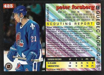 1994-95 O-Pee-Chee Premier - Special Effects #425 Peter Forsberg Back