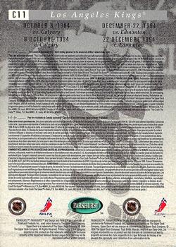1994-95 Parkhurst - You Crash the Game Red #C11 Wayne Gretzky Back
