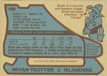 1979-80 O-Pee-Chee #100 Bryan Trottier Back