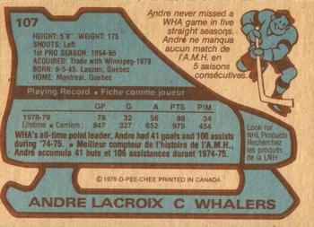 1979-80 O-Pee-Chee #107 Andre Lacroix Back