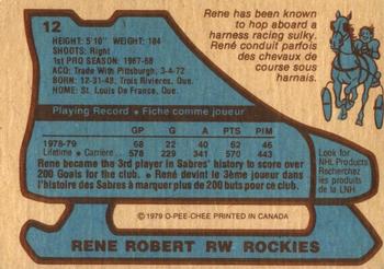 1979-80 O-Pee-Chee #12 Rene Robert Back