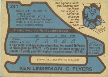 1979-80 O-Pee-Chee #241 Ken Linseman Back