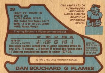 1979-80 O-Pee-Chee #28 Dan Bouchard Back