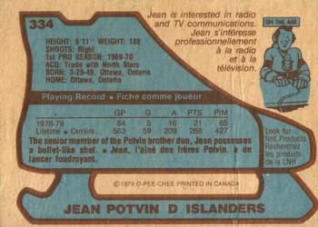 1979-80 O-Pee-Chee #334 Jean Potvin Back