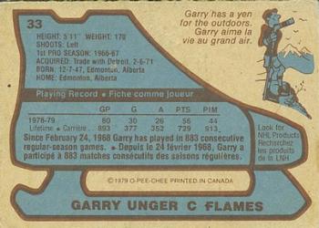 1979-80 O-Pee-Chee #33 Garry Unger Back