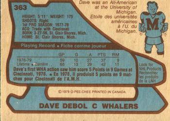 1979-80 O-Pee-Chee #363 Dave Debol Back