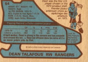 1979-80 O-Pee-Chee #54 Dean Talafous Back