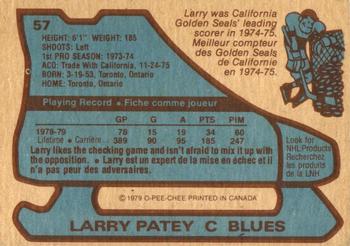 1979-80 O-Pee-Chee #57 Larry Patey Back