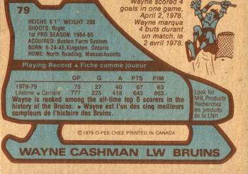 1979-80 O-Pee-Chee #79 Wayne Cashman Back