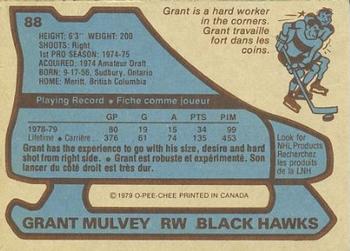 1979-80 O-Pee-Chee #88 Grant Mulvey Back