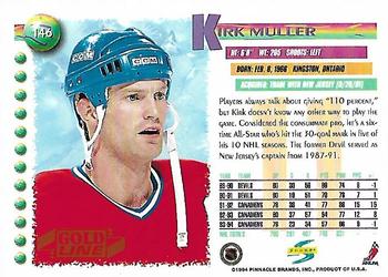 1994-95 Score - Gold Line #146 Kirk Muller Back