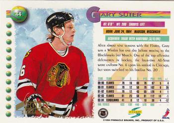 1994-95 Score - Gold Line #44 Gary Suter Back