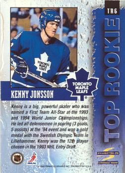 1994-95 Score - Top Rookie #TR6 Kenny Jonsson Back