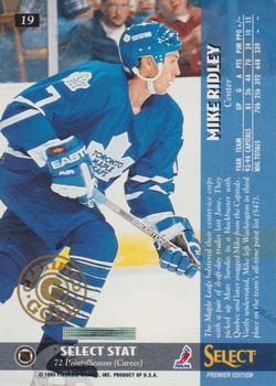 1994-95 Select - Certified Gold #19 Mike Ridley Back