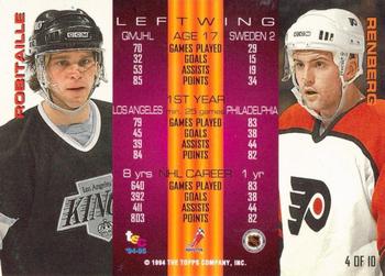 1994-95 Stadium Club - Dynasty and Destiny Members Only #4 Luc Robitaille / Mikael Renberg Back