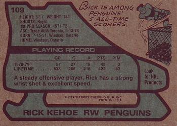 1979-80 Topps #109 Rick Kehoe Back