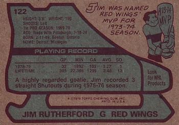1979-80 Topps #122 Jim Rutherford Back