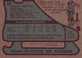 1979-80 Topps #54 Dean Talafous Back