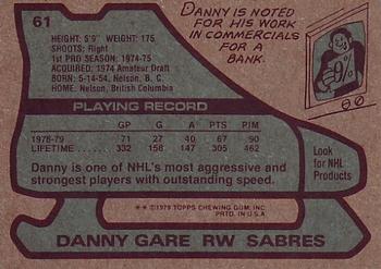 1979-80 Topps #61 Danny Gare Back