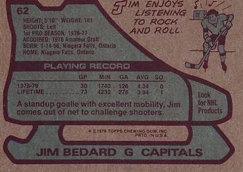 1979-80 Topps #62 Jim Bedard Back