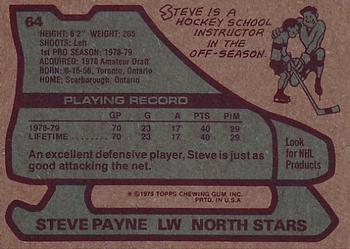 1979-80 Topps #64 Steve Payne Back