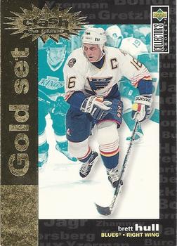 1995-96 Collector's Choice - You Crash the Game Gold Exchange #C5 Brett Hull Front