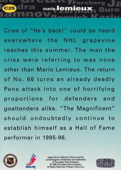 1995-96 Collector's Choice - You Crash the Game Silver Bonus #C25 Mario Lemieux Back