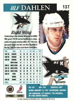 1995-96 Score - Black Ice #137 Ulf Dahlen Back