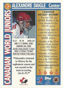 1995-96 Topps - Canadian World Juniors #5CJ Alexandre Daigle Back