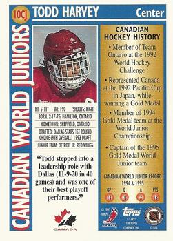 1995-96 Topps - Canadian World Juniors #10CJ Todd Harvey Back