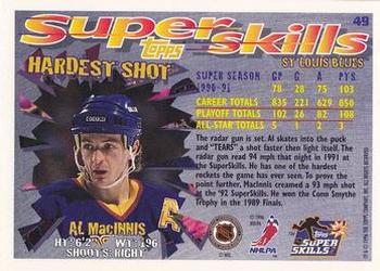 1995-96 Topps Super Skills - Platinum #49 Al MacInnis Back