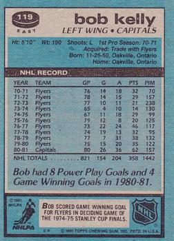1981-82 Topps #E119 Bob Kelly Back
