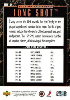 1995-96 Upper Deck - Predictors Hobby Exchange #HR10 Hart Memorial Trophy Long Shot Back