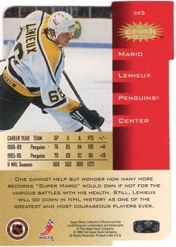 1996-97 Collector's Choice - You Crash the Game Gold Exchange #CR5 Mario Lemieux Back
