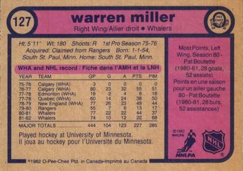 1982-83 O-Pee-Chee #127 Warren Miller Back