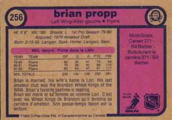 1982-83 O-Pee-Chee #256 Brian Propp Back