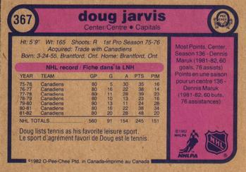 1982-83 O-Pee-Chee #367 Doug Jarvis Back