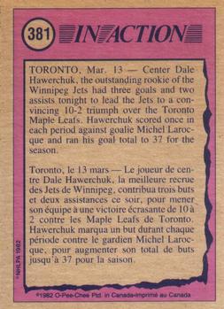 1982-83 O-Pee-Chee #381 Dale Hawerchuk Back