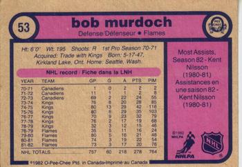 1982-83 O-Pee-Chee #53 Bob Murdoch Back