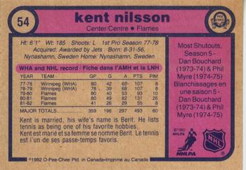 1982-83 O-Pee-Chee #54 Kent Nilsson Back