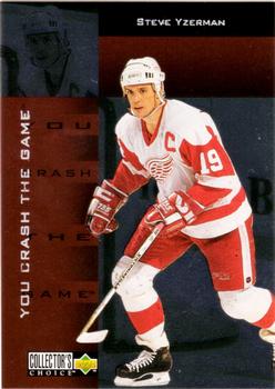 1996-97 Collector's Choice - You Crash the Game Silver Exchange #CR10 Steve Yzerman Front