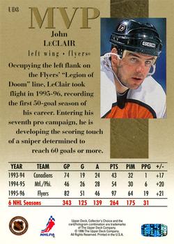 1996-97 Collector's Choice - Upper Deck MVP Gold #UD8 John LeClair Back
