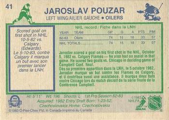 1983-84 O-Pee-Chee #41 Jaroslav Pouzar Back
