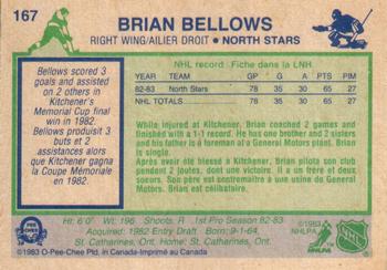1983-84 O-Pee-Chee #167 Brian Bellows Back