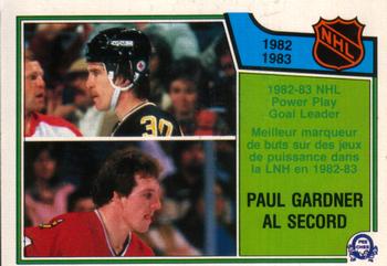 1983-84 O-Pee-Chee #219 Paul Gardner / Al Secord Front